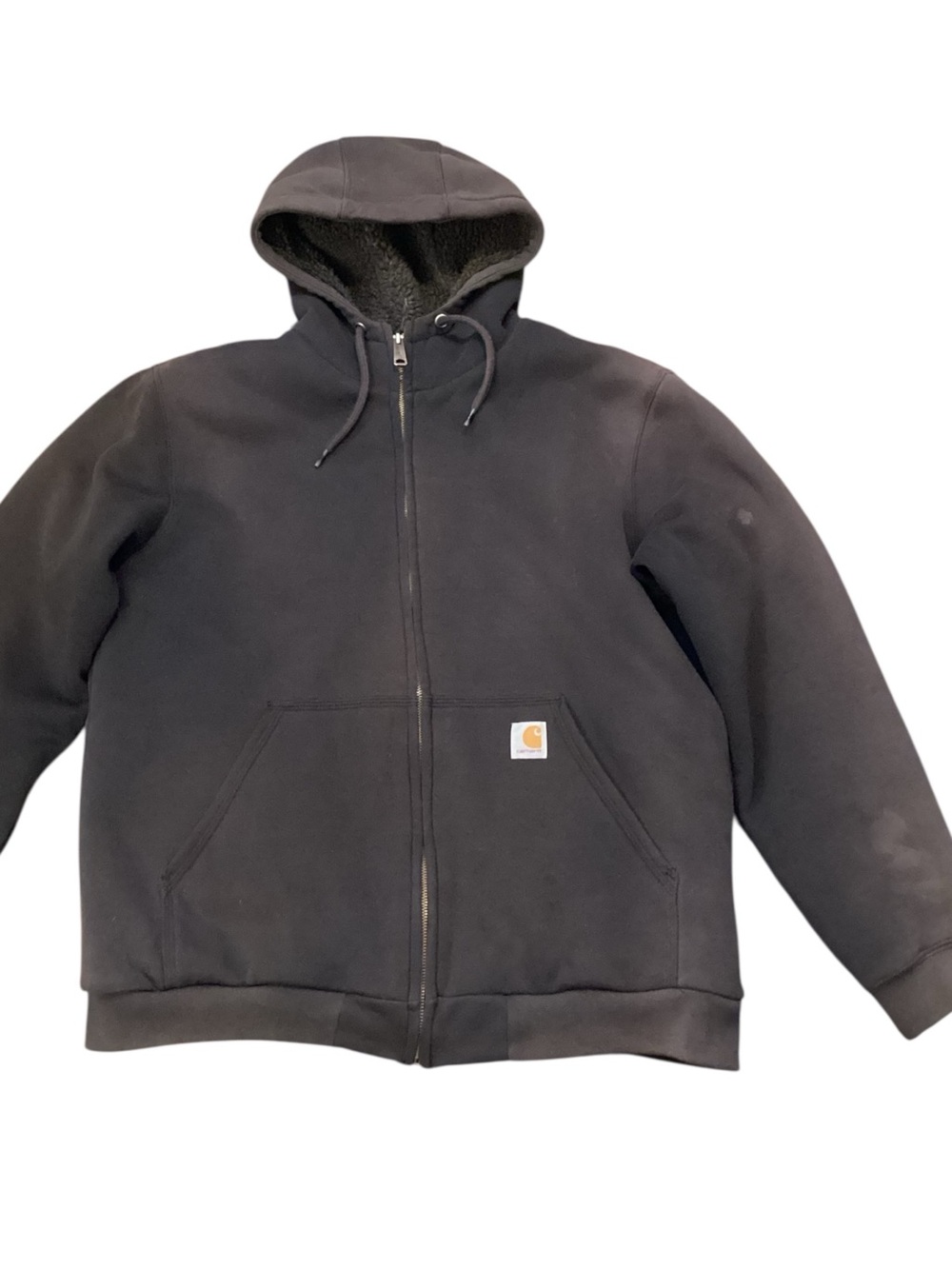 Carhartt Collinston Brushed Fleece Sherpa-Lined Body Hood Sweatshirt Large Grey